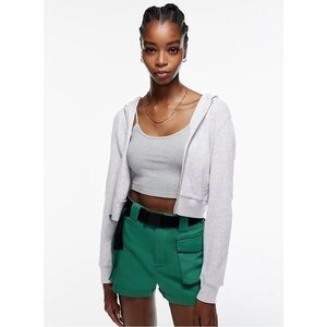 ARITZIA-TNA Waffle Zip Hoodie In White (Size: Medium)